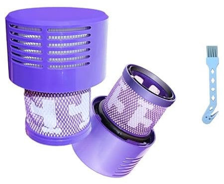 Allotech Filtre pour Dyson V10 - 2 Filtres de Remplacement pour Séries Cyclone SV12, Absolute, Animal, Motorhead, Total Clean Aspirateurs Sans Fil # DY-969082-01