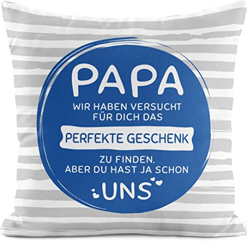 Orange9 Geschenkideen für Papa - Geschenke für Papa zum Geburtstag - Geburtstagsgeschenk Mann - Vatertag Kissen mit Spruch 45x45
