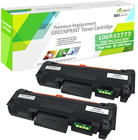 GREENPRINT Compatibe Toner Patronen 2 Schwarze 3260 3215 3225 3052 hohe Kapazität 3000 Seiten 106R02777 für Xerox Phaser 3052 3260 3260di 3260dni, Xerox WorkCentre 3215 3215ni 3225 3225dni