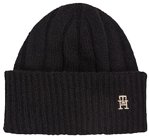Tommy Hilfiger Damen Strickmütze Timeless Wintermütze, Schwarz (Black), Onesize