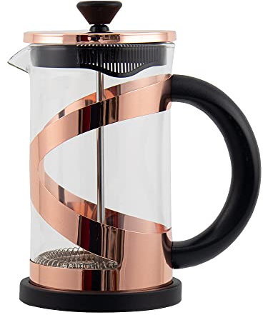 Bargain Shack French Press Coffee Maker - silver/Copper/Gold 600ml Stainless Steel, Heat Resistant Glass with 4 Level Filtration System (Copper)