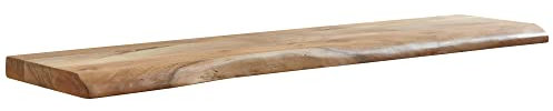KADIMA DESIGN Wandboard Baumkante Akazie 120cm | Schweberegal Massivholz | Regal Landhausstil | Hängeregal Wohnzimmer Holz