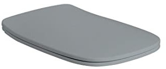 Kiamami Valentina Asiento de Inodoro termoestable de Cierre Suave Gris Mate