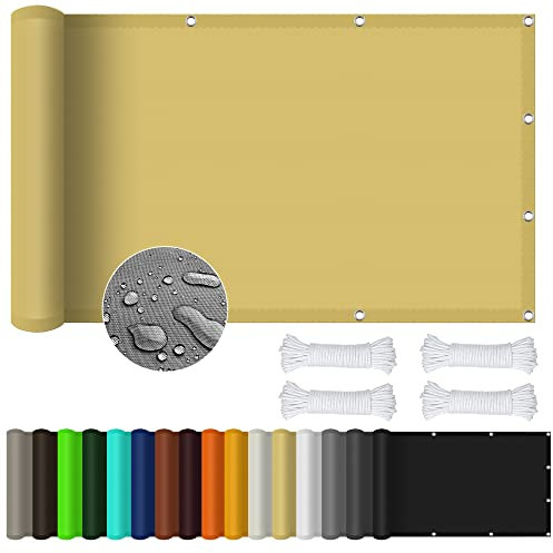 Toile d'ombrage Voile Rectangulaire 1.4 x 3 m Imperméable Abri Voiture de Pergola Protection des Rayons UV à 98% avec Corde pour Voiture,Restaurant,Jardin, Couleur Crème