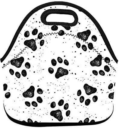 AABSTBFM Lunch-Tasche mit Hundepfoten-Muster, Neopren, isoliert, frisch, kühlend, Lunchboxen, Lunch-Tragetasche für Damen und Herren