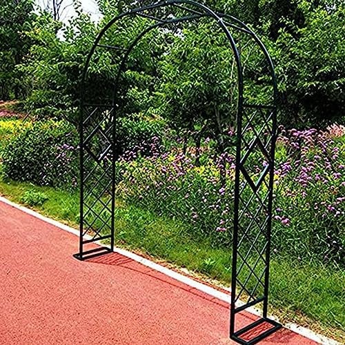 NOLLAM Rosenbogen Torbogen, Gartenbogen aus Metall 1.4M 1.8M 2M 2.2M 2.6M 3M 3.4M Breite Rosengestell Rankgitter Pergola Spalier Für Rosen Kletterpflanzen, Hochzeit Dekoration Bögen,Black-2.2 * 2.3m
