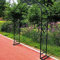 NOLLAM Rosenbogen Torbogen, Gartenbogen aus Metall 1.4M 1.8M 2M 2.2M 2.6M 3M 3.4M Breite Rosengestell Rankgitter Pergola Spalier Für Rosen Kletterpflanzen, Hochzeit Dekoration Bögen,Black-2.2 * 2.3m