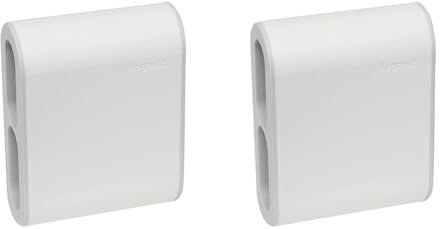 Legrand 049400 - Fiche Multiprise avec 4 Prises Latérales sans Terre - Blanc et Gris clair, Incolore, Taille unique (Lot de 2)
