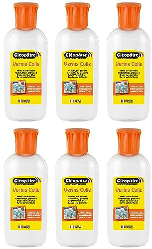 CLÉOPÂTRE Lot de 6 Vernis Colle Brillant en 100g