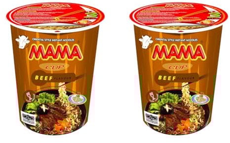 Mama Instant Cup Noodle with Beef Flavor 70 g - TMAMACUPB (Pack of 2)