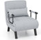 COSTWAY Folding Sofa Bed, 4-in-1 Convertible Single Sofa Chair Bed with 6-Position Adjustable Backrest and Pillow, Padded Seat Lounge Couch Guest Sleeper Recliner Armchair for Living Room (Light Grey)