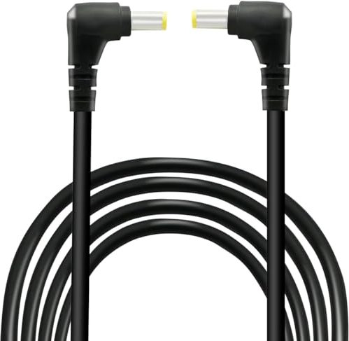 GINTOOYUN 2 PCS DC 5.5mm x 2.5mm 90 degrés mâle mâle câble mâle, 18awg Angle Droit dc5525 rallonge de câble d'alimentation pour câble Ruban,CCTV,Moniteur,etc(2 m)