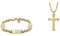 Fossil Herrenarmband Drew und Halskette Jewelry, Gold-Ton Edelstahl, Set