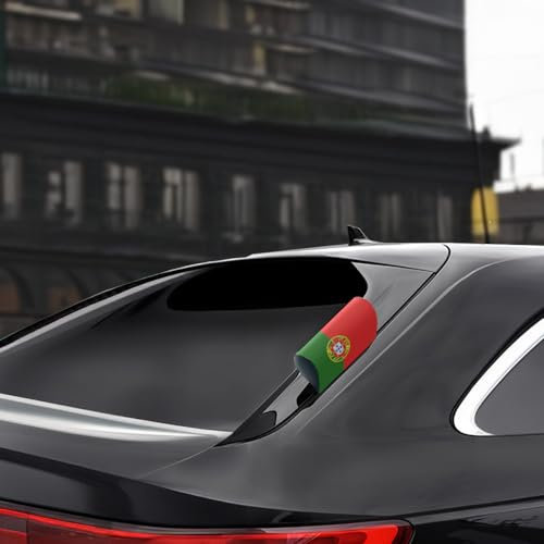 EM 2024 Drapeau de voiture de football 15 x 10 cm Étiquette de voiture Drapeau de l'équipe nationale de différents pays (Portugal)