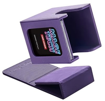 Mage Tech Commander Deck Box Lite - Expositor de tarjetas con mini tarjetero a presión y cubierta extraíble, se adapta a más de 100 tarjetas de una sola manga, ideal para MTG, PTCG, OPCG, SWU y más
