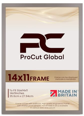 Procut Global Modern Rose Gold Picture Frame For Photos - 14x11 | Engineered Wood With Clear Perspex Front For Wall Art Display - Ideal For Posters, Certificates, Documents & Home Decor