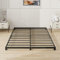 VERFARM 8cm Low King Size Bed frame, Metal Bed 150x200 cm, 5ft King Heavy Duty Metal Platform Bed Frame with Steel Slat Support, No Box Spring Needed, Easy Assembly, Noise Free, Black