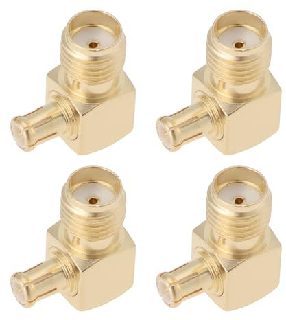 EMSea 4-teiliger Adapter SMA-Buchse auf MCX-Stecker DAB-Antenne 90°-Konverteradapter DAB-RF-Koaxial-Antennenanschluss für 3G 4G LTE WiFi WLAN Wireless GPS-System