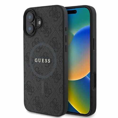 CG MOBILE Guess GUHMP16SG4GFRK Hülle für iPhone 16 6.1 Schwarz hardcase 4G Ring Classic Logo