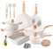 RIOVARM Induzione Set di pentole e padelle con coperchi In granito Antiaderente Set di pentole con padella per arrostire In marmo In pietra Set di utensili da cucina Pentola Padella per salse Spatole