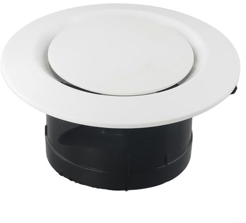 Runde Lüftungsschlitze, verstellbare Decken-Lüftungsgitter-Abdeckung, ABS-Material, einfache Montage, Diffusor, Geräuschreduzierung, Innenauspuff, dekoratives Design (100 mm)