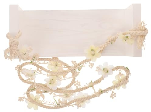 Abaodam Holzschaukel Fotorequisit Für Neugeborene Elegante Dekoration Für Babyfotos Indoor Outdoor Verwendung Mit Floralen Akzenten Vielseitig Praktisch Für Kreative Aufnahmen