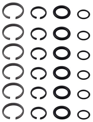 6 Sets 3/8 & 6 Sets 1/2 Impact Retaining Ring Clip Friction Rings with O-Ring, 1/2 & 3/8 Impact Wrench Socket Retaining Ring Clip for Electric/Pneumatic Type Wrench Retainer Anvil Install Tool