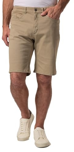 Boston Park Herren große Größen Übergrößen Menswear L-8XL Colorjeans-Bermuda, 5-Pocket, Dehnbund Sand 72 837374328-72