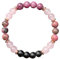HQRKOTM Bracelet quartz rose, cristal grenat et acajou rose, bracelet femme en pierre naturelle, bracelet élastique