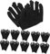 OSOLADY 12Pares Guantes de Algodón Negros de con Protección Cómodos y Resistentes para Múltiples y Seguridad de Jardinería y Cocina