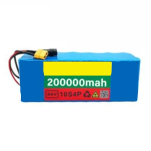 36V 200AH Elektrofahrrad Li-Ionen-Akkupack 10S4P Eingebaute Akkus Für Elektroroller Inklusive Ladegerät Wasserdichter PVC-Akku Für 250W 350W 500W 600W Motor T