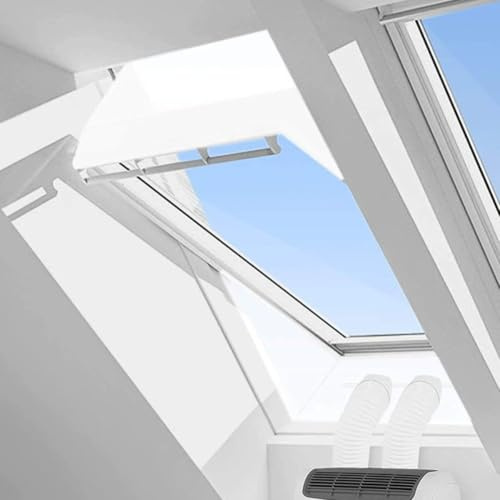 Mobile Klimaanlage Fensterabdichtung für tragbare Wechselstromgeräte 190x40cm 230x40cm Wetterfestes Gewebe mit Reißverschluss für Dachboden Doppelhängefenster mit Klebeband Wasserdicht Winddicht für