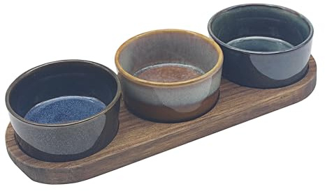 Lesser & Pavey Elements Snack Dishes on Tray Set of 3 | Set of 3 snack dishes, serving tray