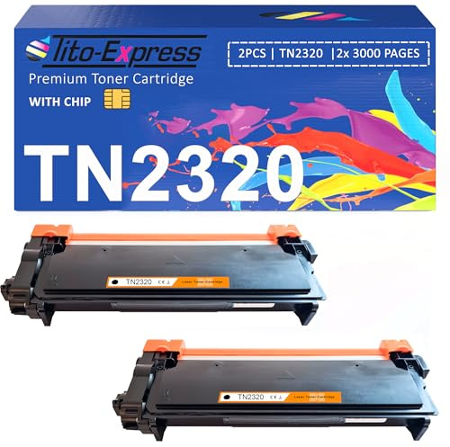 TN2320 TN-2320 Kompatibel für Toner Brother TN2320 MFC-L2700DW MFC-L2700DN MFC-L2720DW MFC-L2740DW HL-L2340DW HL-L2300D HL-L2360DN DCP-L2520DW DCP-L2500D DCP-L2540DN TN-2310 TN2310 Schwarz 2-Pack