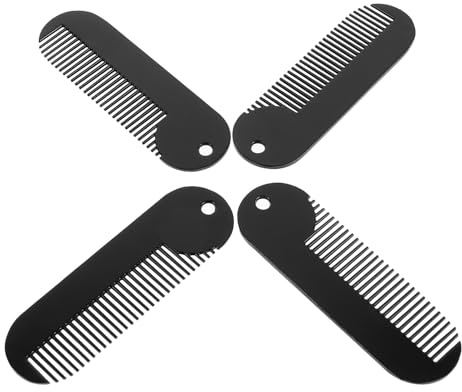 ELAYARD 4stücke Mini Kamm für Bart und Schnurrbart Kompakt und Leicht für Unterwegs mit Sanften Zinken für Bartpflege und Haare aus Robustem Zinklegierung als Stylingkamm für Männer