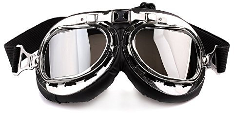 HugeStore Snowmobile Skibrille Gletscherbrille Schutzbrille Motorradbrillen Fliegerbrille Schneebrille Radsportbrille Silber