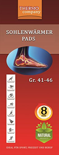 THERMO company® 20 Paar Sohlenwärmer Pads | nichtklebende Wärmesohlen zum Einlegen | Fußwärmer Einlegesohlen Schuhgröße 41–46 | Bis zu 8 Stunden Wärme