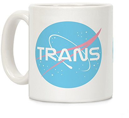 LookHUMAN Trans Nasa Kaffeetasse, Keramik, 325 ml, Weiß