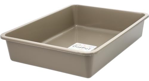 GarPet Katzenklo in 5 Größen Katzentoilette ohne Deckel Katzen WC Schalentoilette Klo grau eckig hygenisch M (43x33x9)