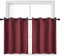 YGO Home Decor Stufenvorhänge Fenstervorhänge Thermoisoliert Raumverdunkelung Verdunkelungsvorhang Paneele für Schlafzimmer und Küche 132,1 x 91,4 cm Weinrot Doppelstücke