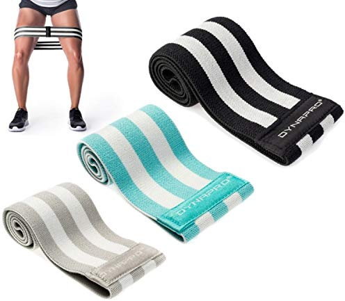 DYNAPRO Mini-Bänder aus Stoff, hohe Leistung, kein Gummikontakt, keine Rollen, rutschfeste Widerstandsbänder, Grey, Mint, Black, Light, Medium, Heavy