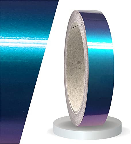 siviwonder Zierstreifen Shift Effect Marine blau violett Glanz in 20 mm Breite und 10 m Länge Aufkleber Folie für Auto Boot Jetski Modellbau Klebeband Dekorstreifen - Flip Flop Autofolie Farbwechsel