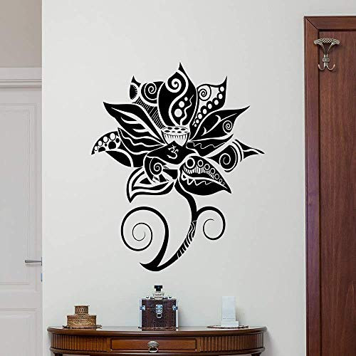WYFCL Lotus Wandtattoo Yoga Studio Art Deco Vinyl Wandaufkleber Hauptschlafzimmer Nachttisch Hintergrunddekoration69X57Cm