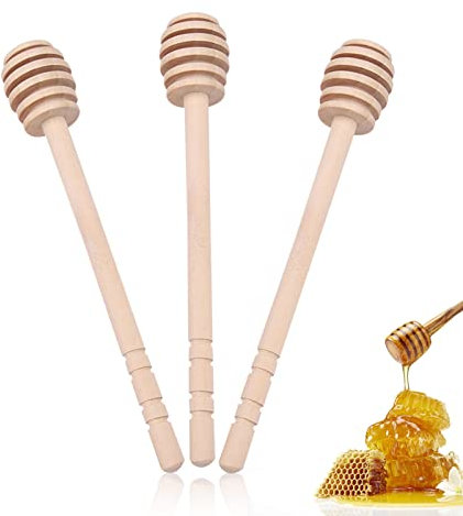 24pcs Cuillère à Miel en Bois, Bâtonnets de Trempette au Miel pour Bocaux de Miel ou Pot de Distribution de Miel, 15cm