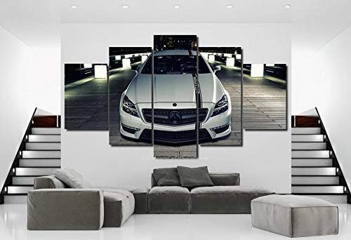 Bilder 5 Teilig XXL Wanddekoration leinwandbilder Kunstdrucke Leinwand Mercede Bencar CLS63 AMG Bilder 5 Teilig Kunstdruck Modern Wandbilder Fünf Creative Geschenk Kunstwerk