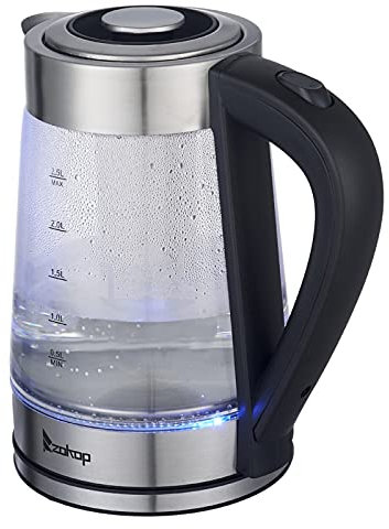 ZOKOP HD-250 220V 2200W 2.5L Blue Glass Electric Kettle
