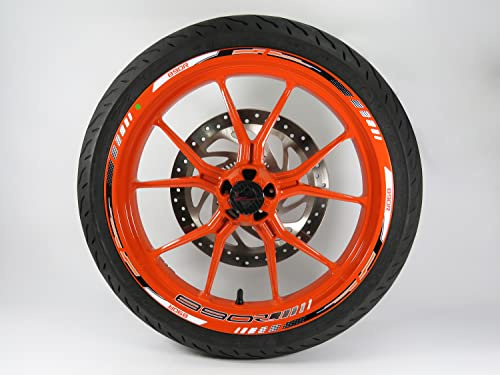 BIKE-label Felgenrand Aufkleber Set schwarz weiß kompatibel für KTM 890 Duke R X710050