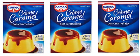 3x Cameo Preparato per Crème Caramel con caramellato Zubereitet für Crème Caramel Für Desserts zubereitet 200g