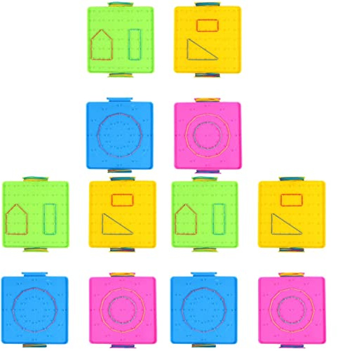 STOBOK 12pcs Geoboard Shape Primary Accessory Educational Learning Nail Plate present Mathematical Mathematics for Kid Assorted Board Shapes Double-sided Geometric Geometry Brain