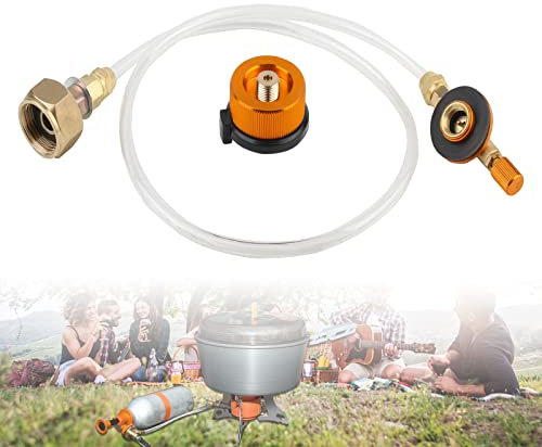 Gaskartuschen Adapter Camping Gasherd Adapter: Outdoor Gasschlauch Gasflaschenadapter Gasherd Adapter Aus Kupfer, Dichtungsring kein Auslaufen Gaskartuschen Adapter für Camping Gasherd Kocher